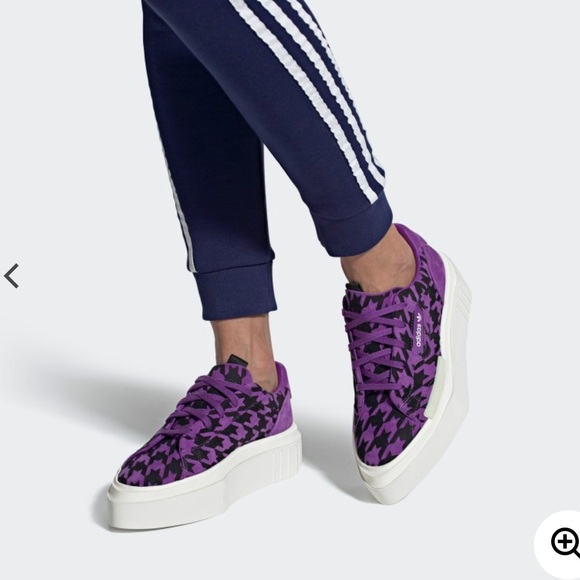 purple platform sneakers